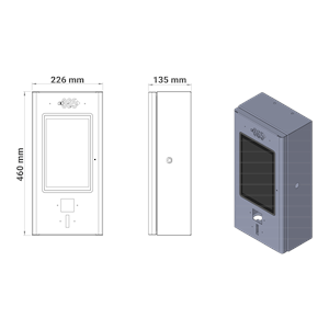 E 365 AC Duvar Tip 10 İnç Ekranlı MID Sayaçlı Tek Soketli RFID 22kW Şarj İstasyonu (Bireysel ve Ticari Kullanıcı)