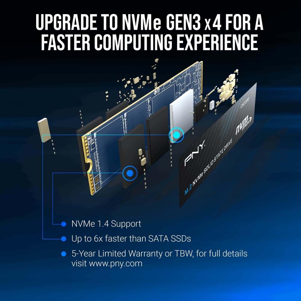PNY CS2230 2TB 3300/2600 NVMe PCIe M.2 SSD (M280CS2230-2TB-RB)