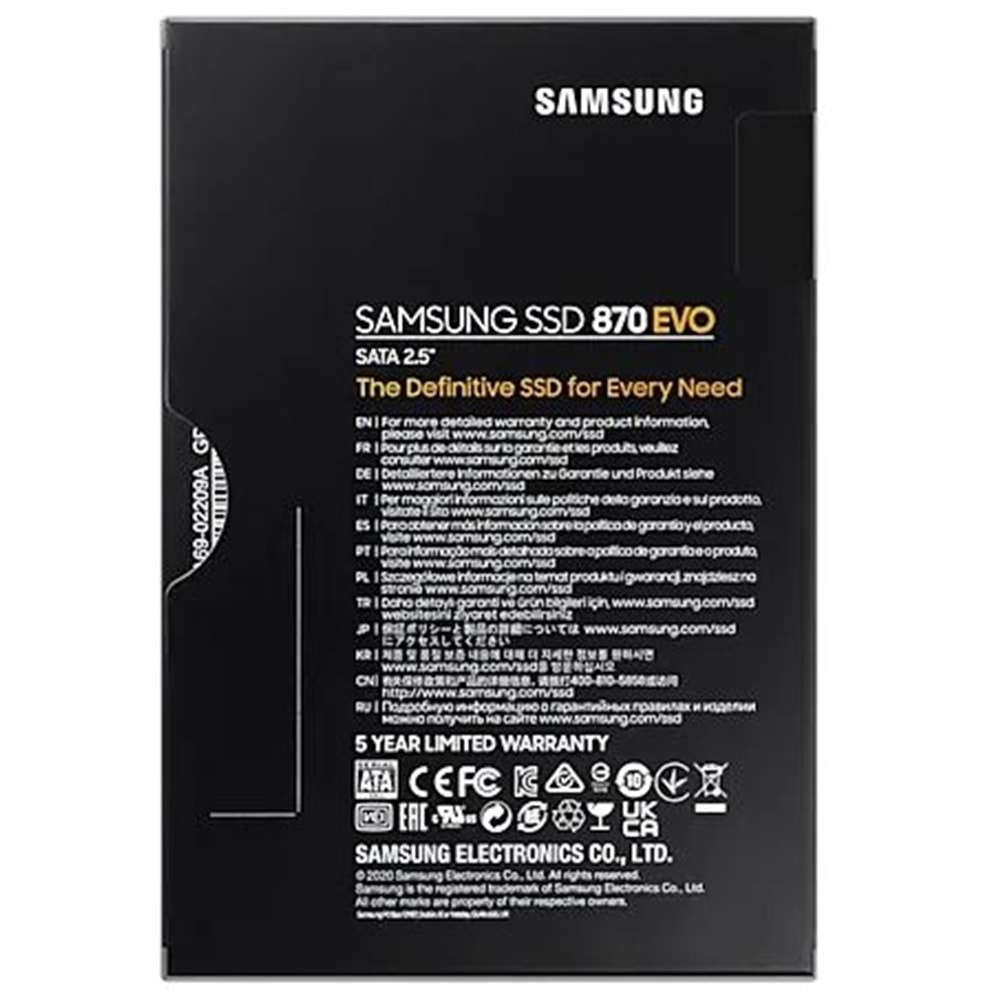 1TB SAMSUNG 870 560/530MB/s EVO MZ-77E1T0BW SSD (Resmi Distribütör Garantili)