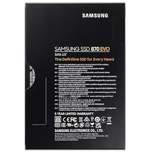 1TB SAMSUNG 870 560/530MB/s EVO MZ-77E1T0BW SSD (Resmi Distribütör Garantili)