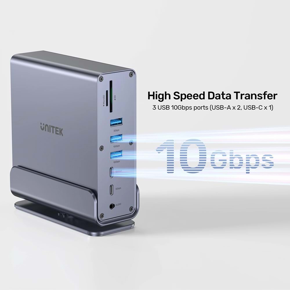 UNITEK UNIVERSAL DISPLAYLINK 4K KVM BAGLANTI ISTASYONU (D1135AGY01)