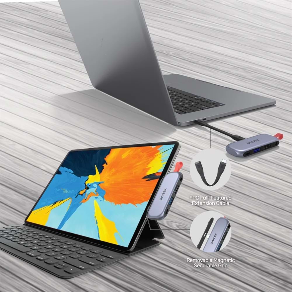 UNITEK USB-C 4in1 UNIVERSAL DOCK STATION IPAD PRO & AIR DESTEKLİ (D1070A)