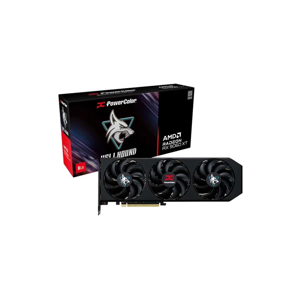 POWERCOLOR HELLHOUND RX9060XT 8GB GDDR6 (RX9060XT 8G-L/OC) EKRAN KARTI