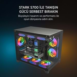 James Donkey Stark S700 3xARGB Temperli Cam 650W 80+ Bronze mATX Siyah Gaming (Oyuncu) Kasa