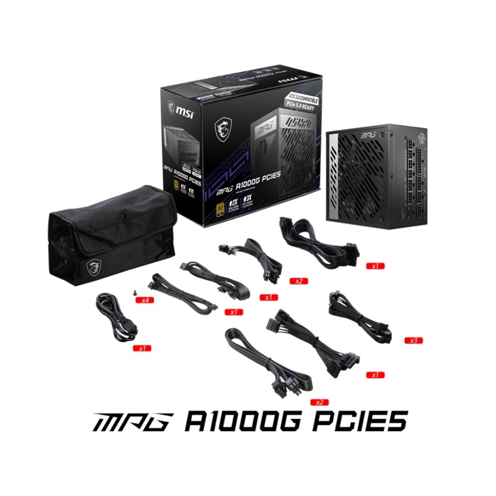 MSI MPG A1000G PCIE5 1000W 80+ GOLD POWER SUPPLY