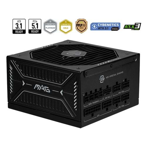 MSI MAG A1000GLS PCIE5 1000W 80+ GOLD POWER SUPPLY