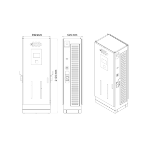 E 365 DC Dikili Tip 10 İnç Ekranlı Acrel Sayaçlı Çift Kablolu RFID 120kW Şarj İstasyonu