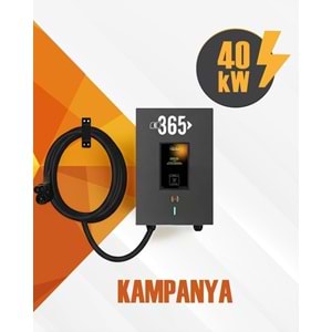 E 365 DC Duvar Tip 8 İnç Ekranlı MID Sayaçlı Tek Kablolu RFID 40kW Şarj İstasyonu (Bireysel ve Ticari Kullanıcı)
