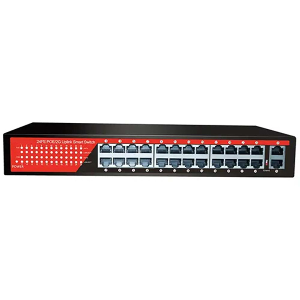 EZCOOL EZ-24PSF 24 PORT 24xFE+2xGE GİGABİT POE SWİTCH 320W