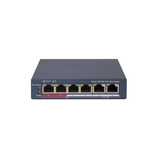 HIKVISION DS-3E1106P-EI/M 4XFE+2XFE MEGABİT 45W POE SWİTCH