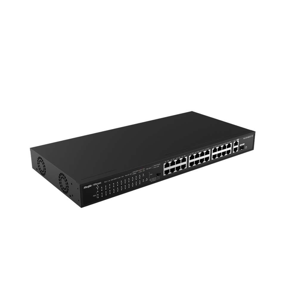 RUİJİE-REYEE RG-ES126S-P 24XFE-2XGE UPLİNK / 1XGE SFP 370W POE SWİTCH