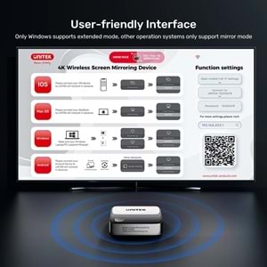 UNITEK WIRELESS 4K&60Hz KABLOSUZ GÖRÜNTÜ AKTARICI (V1162B01)