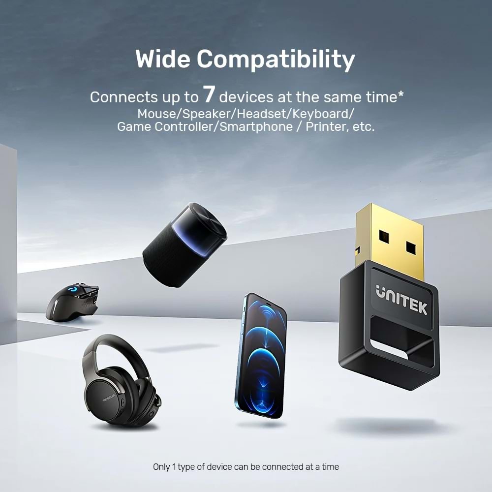 UNITEK BLUETOOTH 5.3 MINI USB ADAPTÖR (B105B)