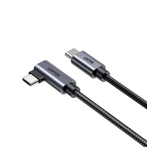 UNITEK TYPE-C HIZLI ŞARJ KABLOSU 90 DERECE 2 METRE 100W (C14123BK-2M)