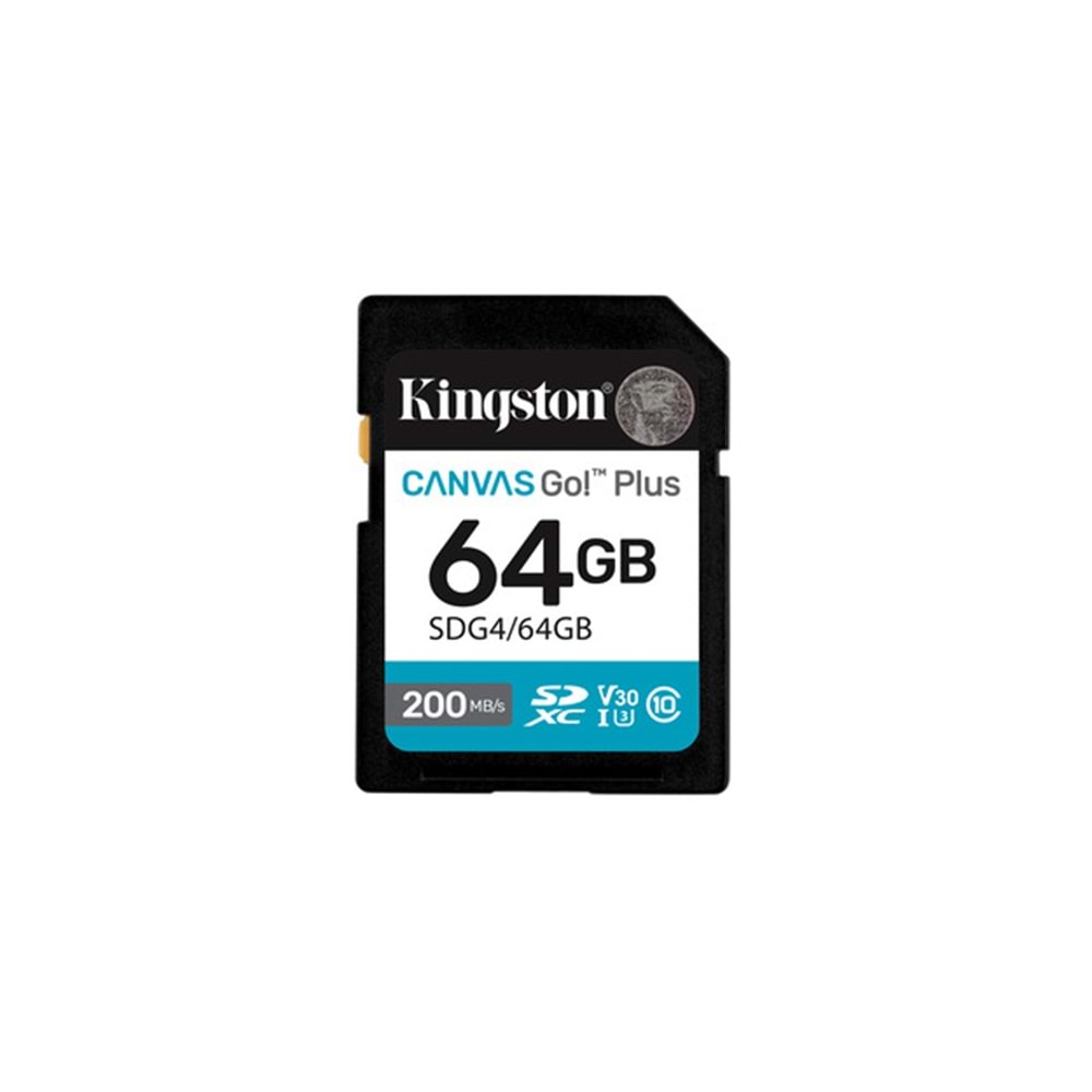 Kingston 64GB SDXC Canvas Go Plus Gen4 200MB/s C10 UHS-I U3 V30
