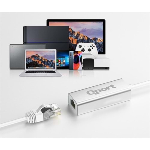 QPORT Q-TR45 TYPE-C TO RJ45 ETHERNET CEVIRICI