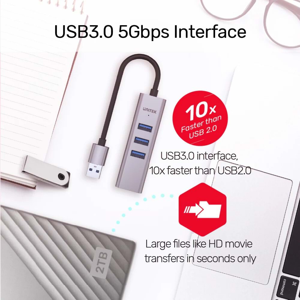 UNITEK 4 PORT ETHERNET HUB (Y-3088B)