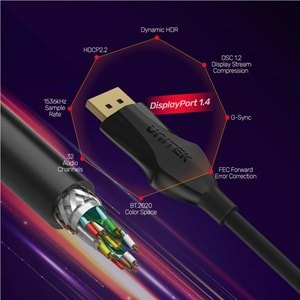 UNITEK DISPLAYPORT 1.4 KABLO 2MT 8K&60Hz (C1624BK-2M)