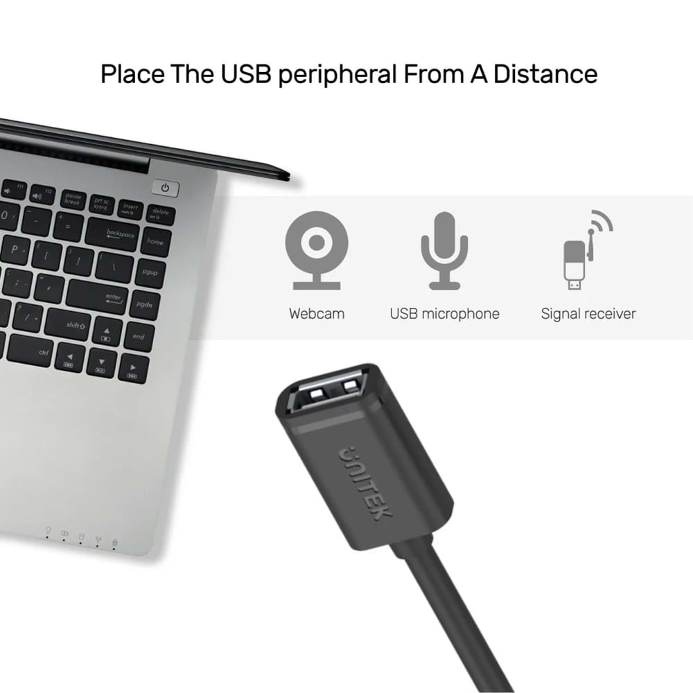 UNITEK USB-A(M) TO USB-A(F) UZATMA KABLO 1.5MT (Y-C449GBK)