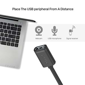 UNITEK USB-A(M) TO USB-A(F) UZATMA KABLO 1.5MT (Y-C449GBK)