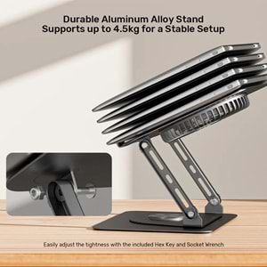 UNITEK 360 8-17.3” FANLI NOTEBOOK STANDI (OT1098AGY01)